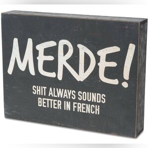 Urban Barn French Black and White Decorative Sign